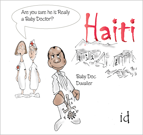 Haiti and Baby Doc Cartoon